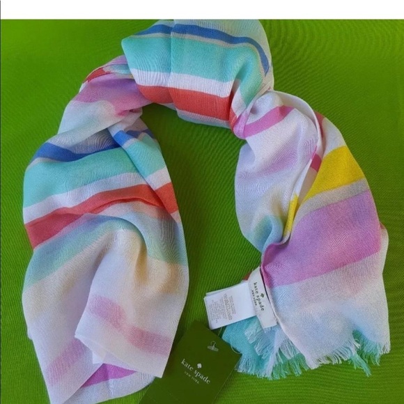 NWT Kate Spade Cape Stripe Oblong Scarf/Shawl!! - Picture 5 of 8